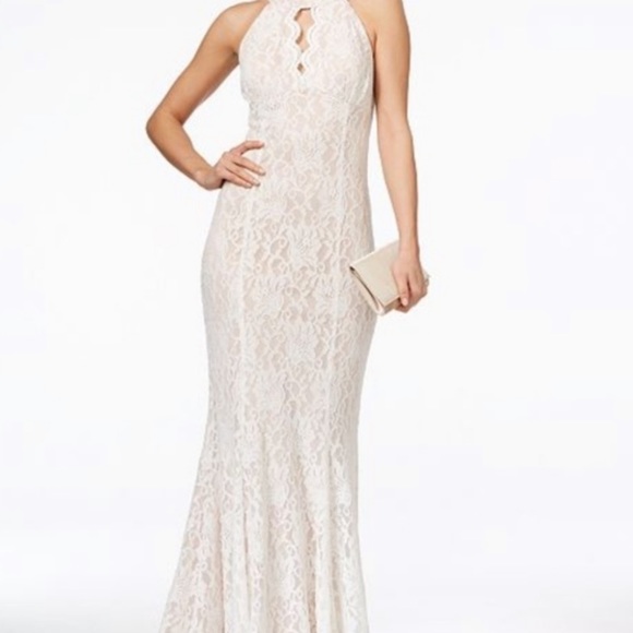 NW Nightway | Formal dress w/ lace overlay - Picture 1 of 9